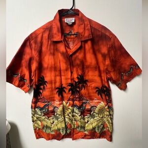 PACIFIC LEGEND MOTORCYCLE HAWAIIAN SUNSET MENS SHORT SLEEVE SHIRT SIZE XL
RUST